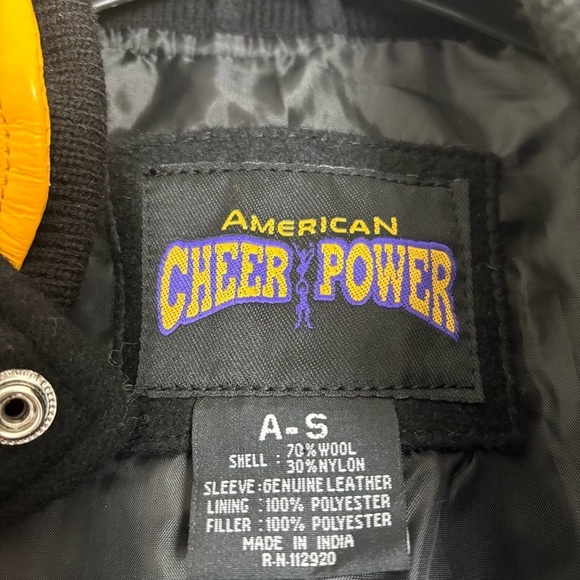 Vintage 90s American Cheerleader National Champion wool leather Jacket Small - Picture 5 of 10